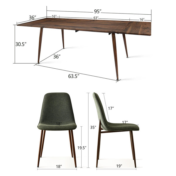 Wade Logan® Benvinda 9 - Piece Dining Table Set & Reviews | Wayfair